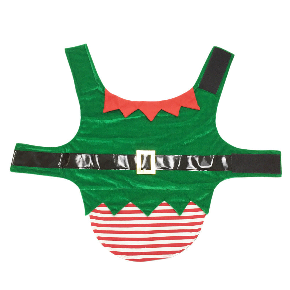 Fashion Christmas Clothes Green Elf Pet Dog Christmas Costume 