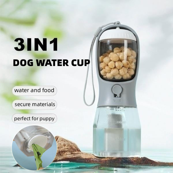 Dog Water Cup Drinking Food Garbage Bag Three-in-one Portable Small Multi-functional Pet Cups Pets Supplies Rallie Pets