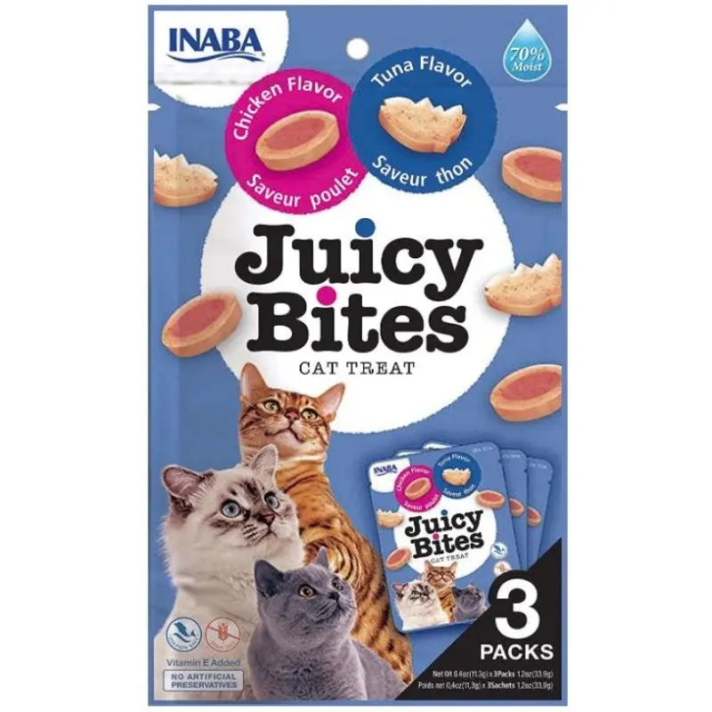 Inaba Juicy Bites Cat Treat Tuna and Chicken Flavor - 3 count 