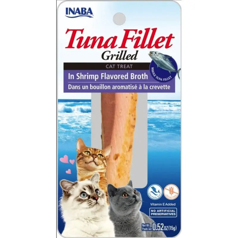 Inaba Tuna Fillet Grilled Cat Treat in Shrimp Flavored Broth - 0.52 oz 