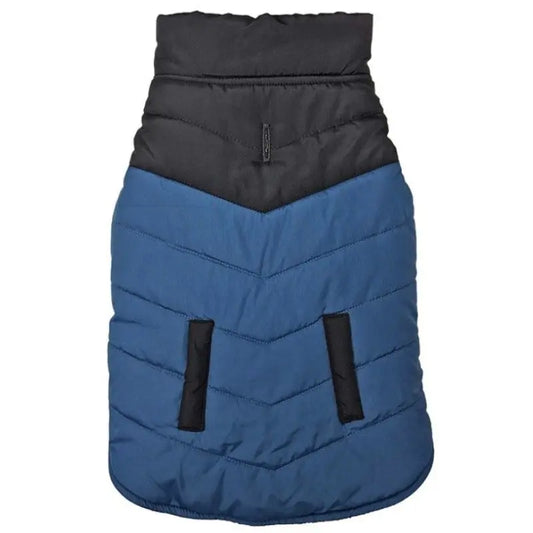 Fashion Pet Reversible Color Block Puffer Dog Jacket Blue - XX-Large 