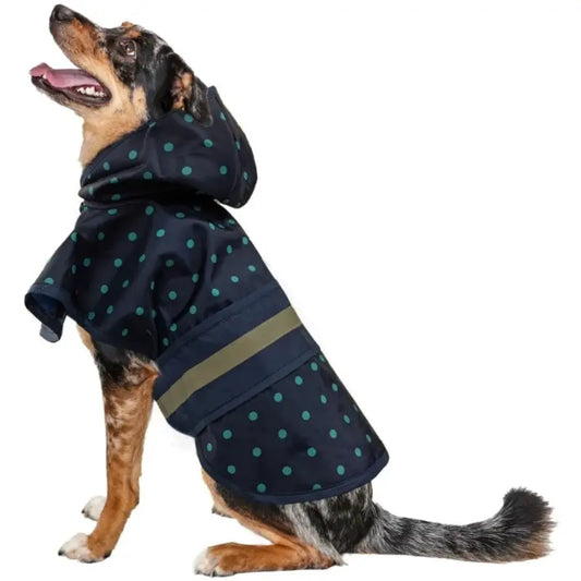 Fashion Pet Polka Dot Dog Raincoat Navy - Small 