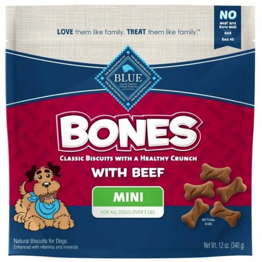 Blue Buffalo Classic Bone Biscuits with Beef Mini - 12 oz 