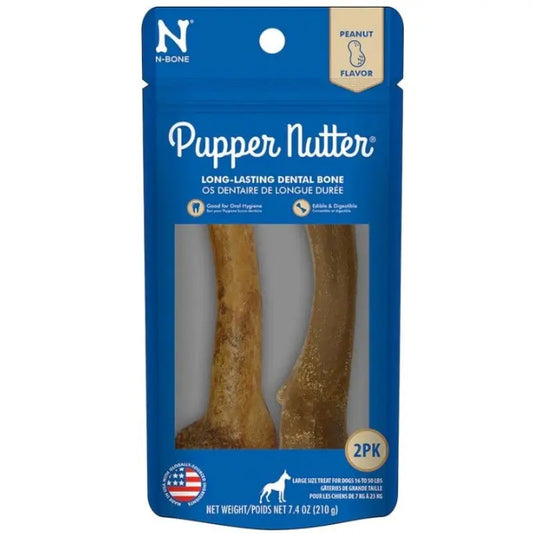 N-Bone Pupper Nutter Chew Peanut Butter Large - 2 count 