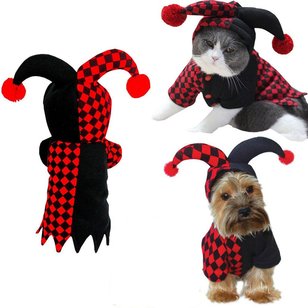 Halloween Funny Clown Pet Dog Cat Costume 