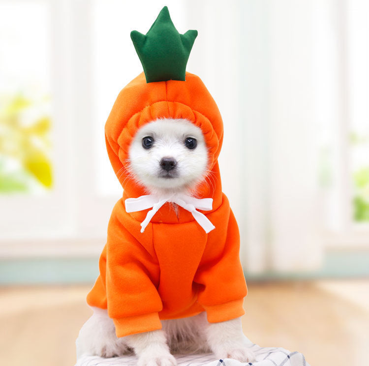 Cute Fruit Hoodies Winter Warm Fleece Pet Clothing 