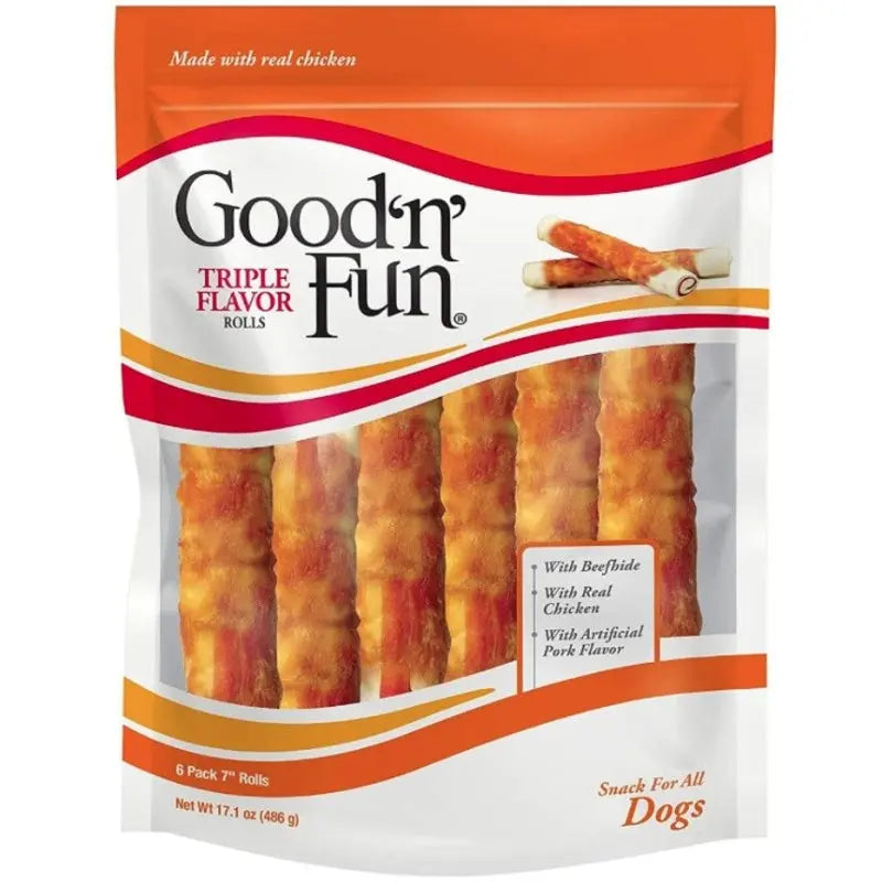 Healthy Hide Good N Fun Triple Flavor Rolls - 6 count 