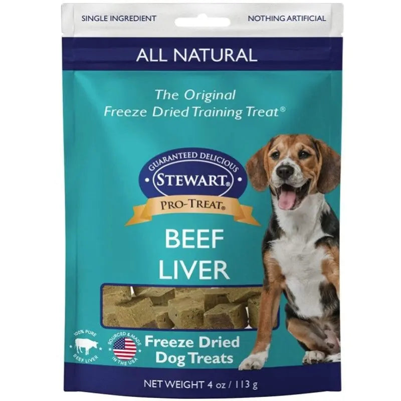 Stewart Freeze Dried Beef Liver Treats Resealable Pouch - 4 oz 