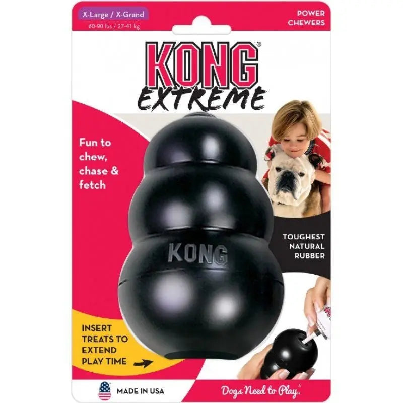 KONG Extreme KONG Dog Toy - Black - X-Large - Dogs 60-90 lbs (5" Tall x 1.25" Diameter) 