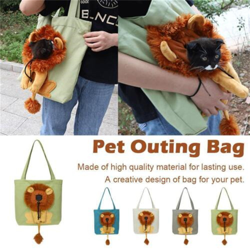 Soft Pet Carriers Lion Design Portable Breathable Bag Cat Dog Carrier Bags Outgoing Travel Pets Handbag With Safety Zippers 