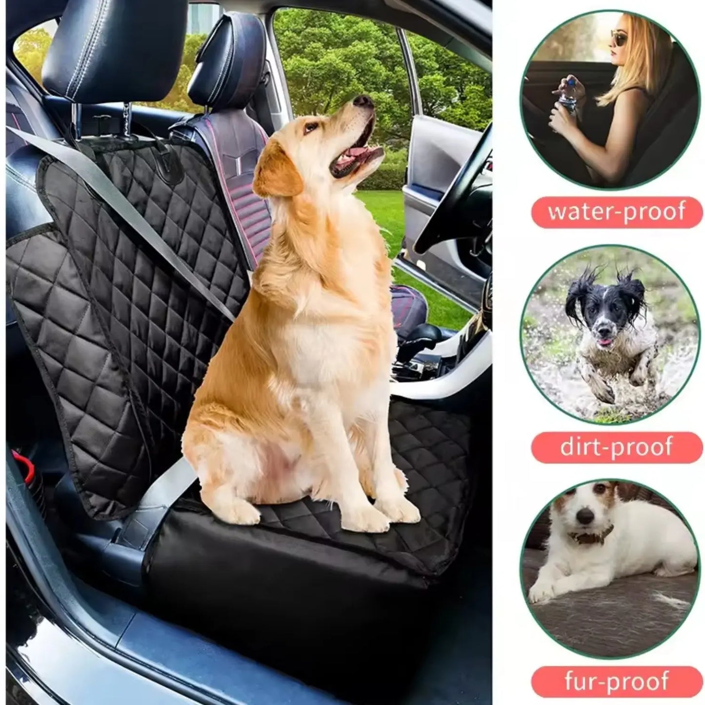 Dog Car Seat Cover, Waterproof Pet Front Seat Cover Vehicle Seat Protection 