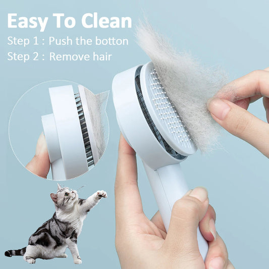 EasyGroom Self-Cleaning Pet Brush – Gentle Grooming for Dogs & Cats