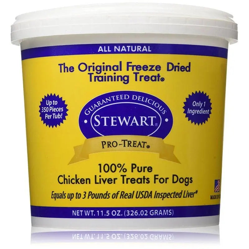 Stewart Pro-Treat 100% Freeze Dried Chicken Liver for Dogs - 11.5 oz 