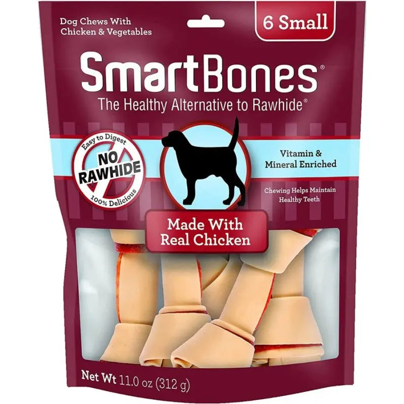 SmartBones Chicken & Vegetable Dog Chews - Small - 3.5" Long - Dogs under 20 Lbs (6 Pack) 