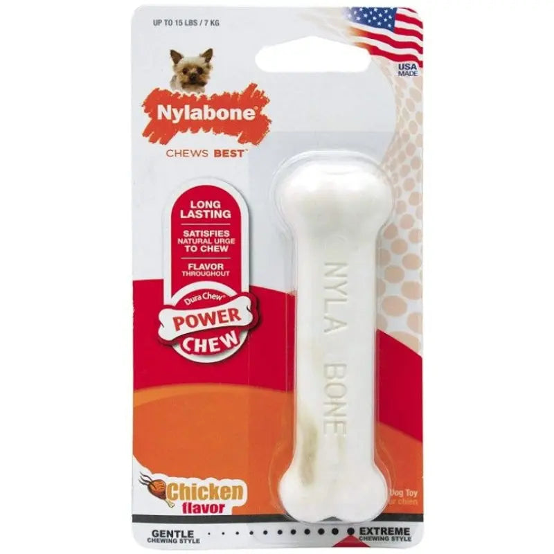 Nylabone Dura Chew Smooth White Dog Bone - Chicken Flavor - Petite (1 Pack) 