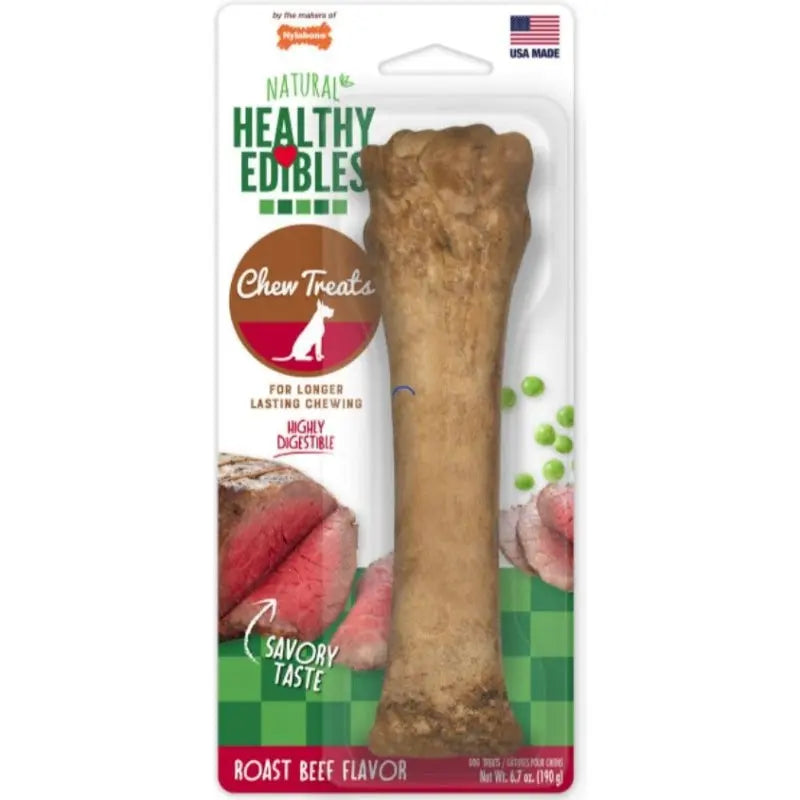 Nylabone Healthy Edibles Wholesome Dog Chews - Roast Beef Flavor - Souper (1 Pack) 