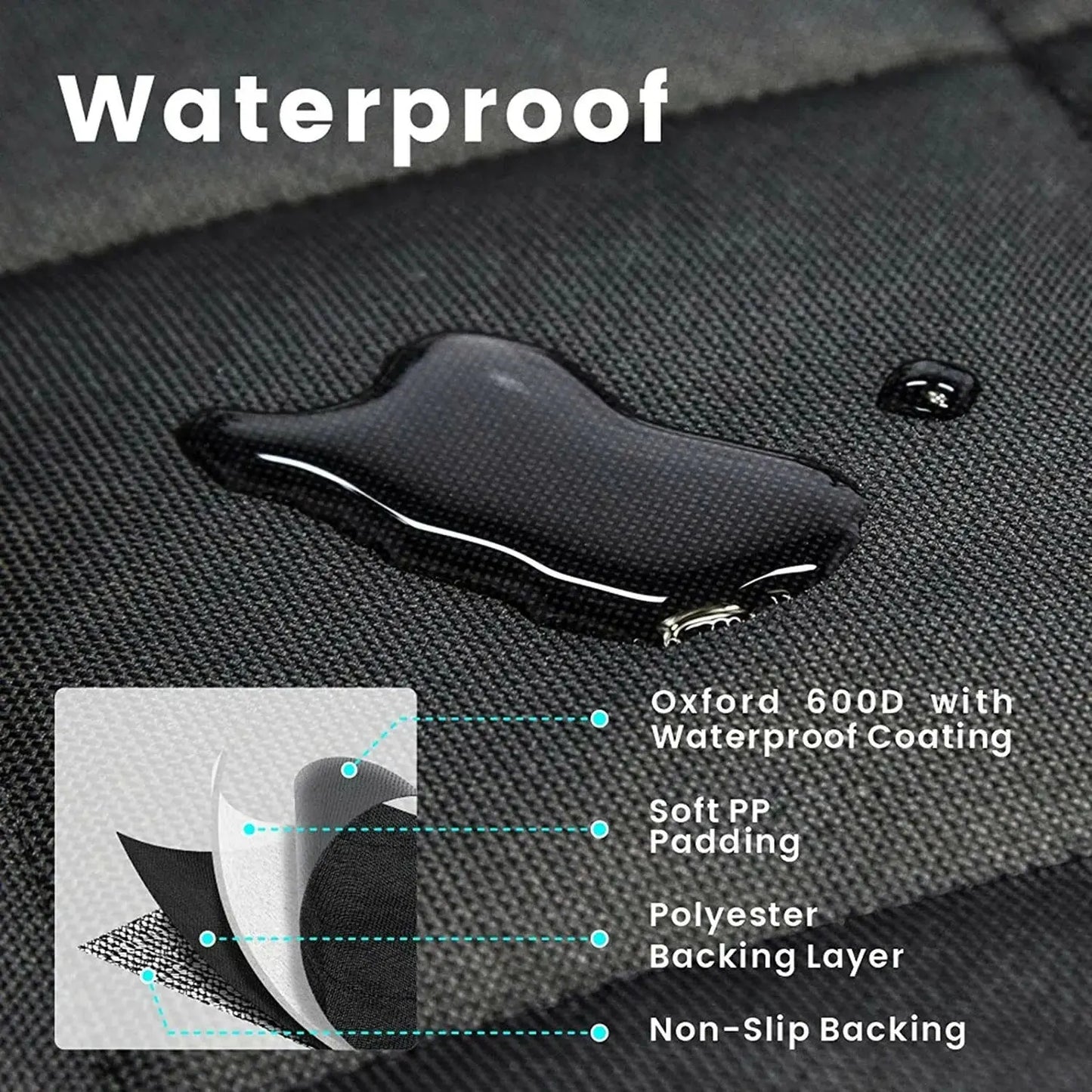 Seat Cover Rear Back Car Pet Dog Travel Waterproof Bench Protector 