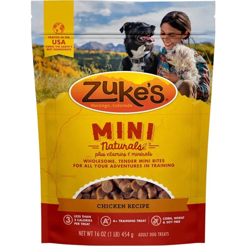 Zukes Mini Naturals Dog Treat - Roasted Chicken Recipe - 1 lb 