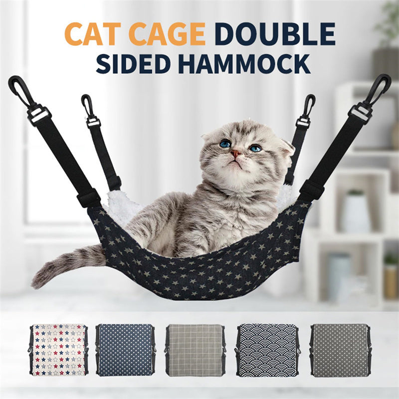 Lamb Fleece Cat Hanging Beds Pets Cage Hammock Bed For Kitten Hanging Seat Indoor Durable Winter Cat Bed Kitty Nest Puppy Cushion Pet Products 