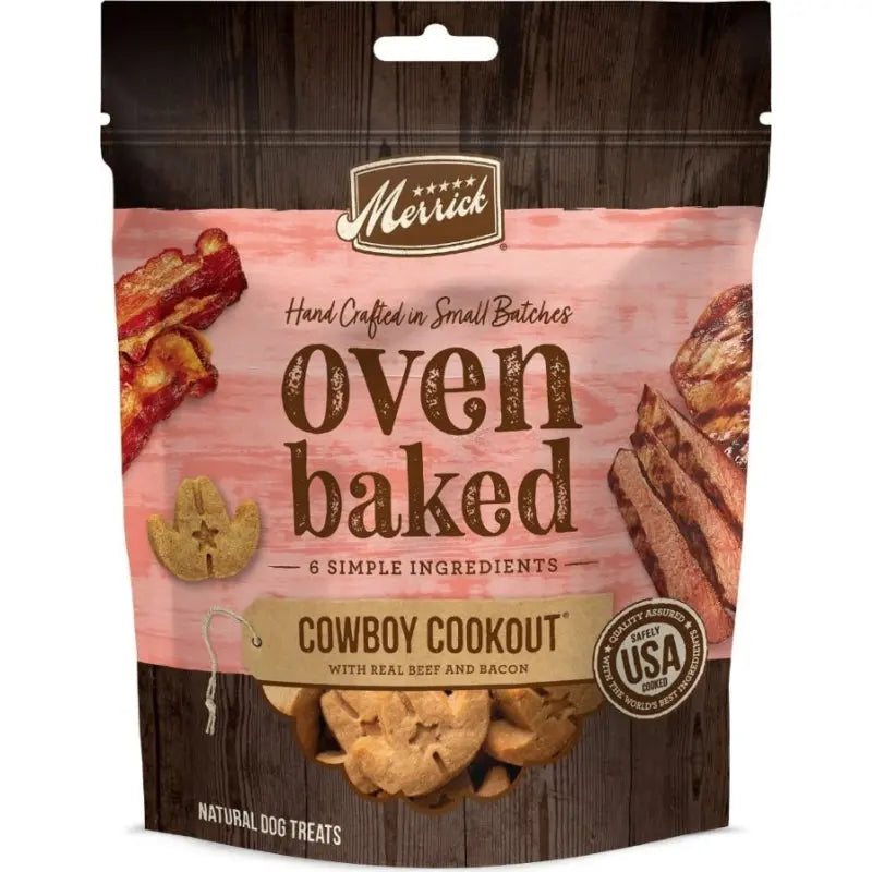 Merrick Oven Baked Cowboy Cookout Real Beef & Bacon Dog Treats - 11 oz Essential Pet Products