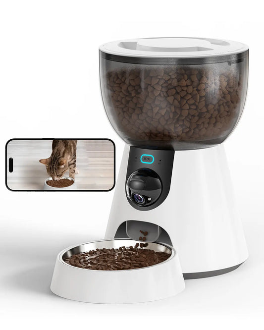 Automatic Cat Feeder With Camera, 1080P HD Video, Night Vision 