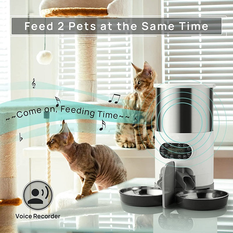 Automatic pet feeder - Feed two pets at once 