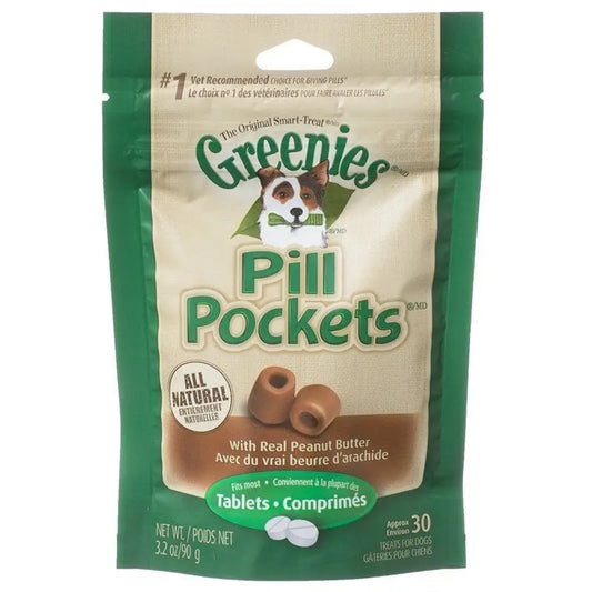 Greenies Pill Pocket Peanut Butter Flavor Dog Treats - Small - 30 Treats (Tablets) 