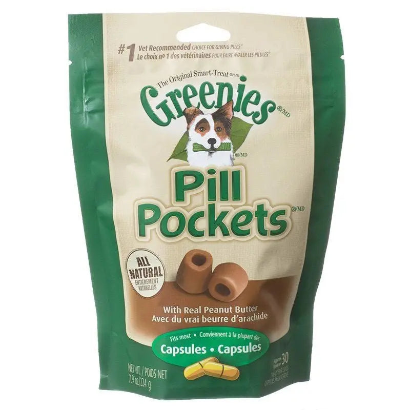 Greenies Pill Pocket Peanut Butter Flavor Dog Treats - Large - 30 Treats (Capsules) 