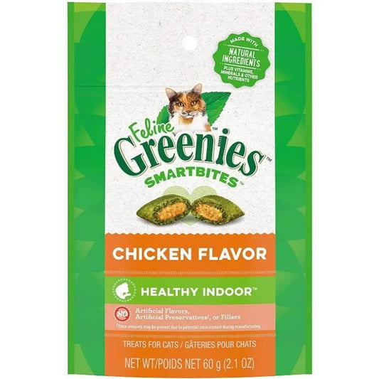 Greenies SmartBites Healthy Indoor Chicken Flavor Cat Treats - 2.1 oz 