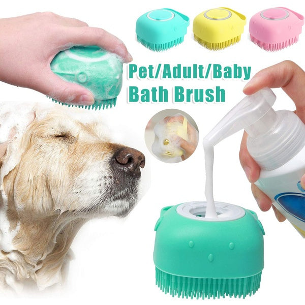 Silicone Dog Bath Massage Glove Brush 