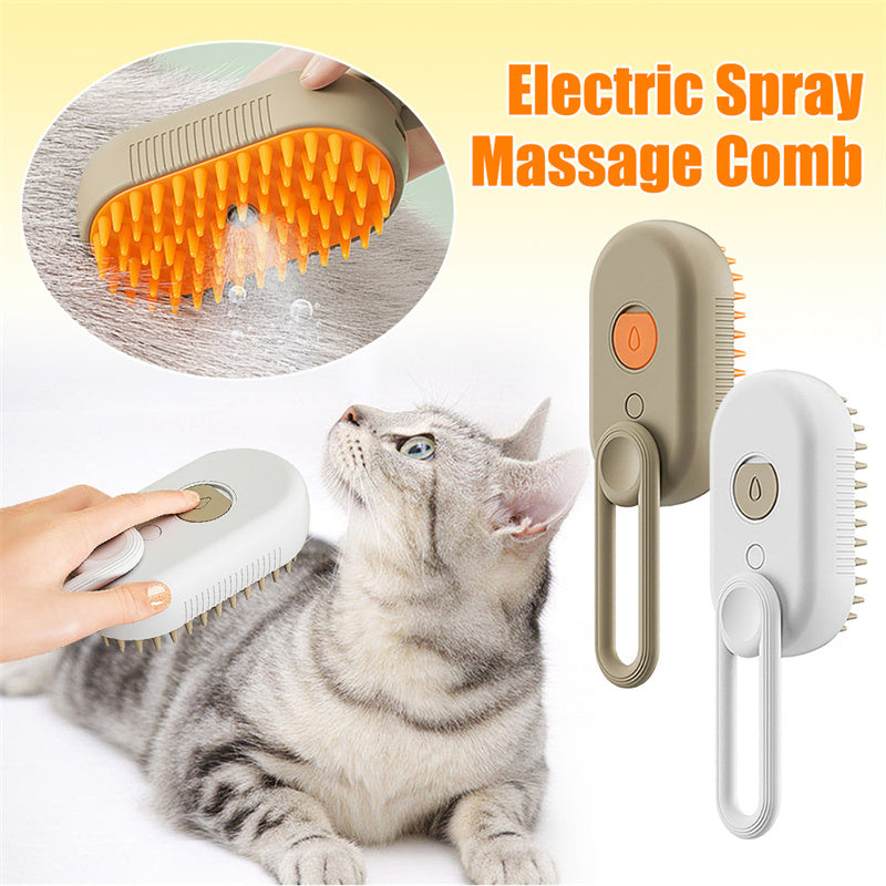 Pet Steam Brush - 3 In 1 Electric Spray Pet Grooming Comb 