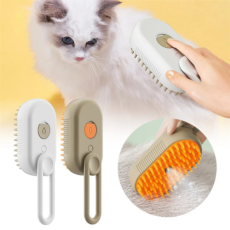 Pet Steam Brush - 3 In 1 Electric Spray Pet Grooming Comb 