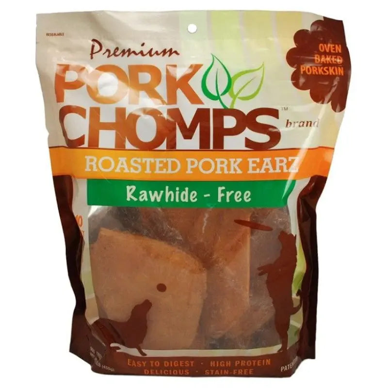 Pork Chomps Roasted Pork Skin Pig Earz - 10 Pack 