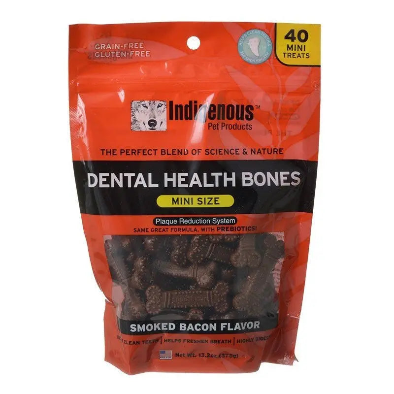 Indigenous Dental Health Mini Bones - Smoked Bacon Flavor - 40 Count 