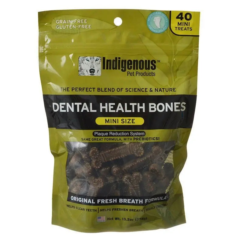 Indigenous Dental Health Bones - Original Fresh Breath Formula - 40 Mini Treats 