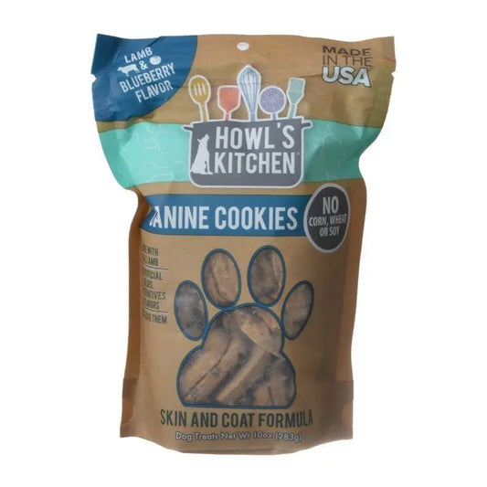 Howl's Kitchen Canine Cookies Skin & Coat Formula - Lamb & Blueberry Flavor - 10 oz 