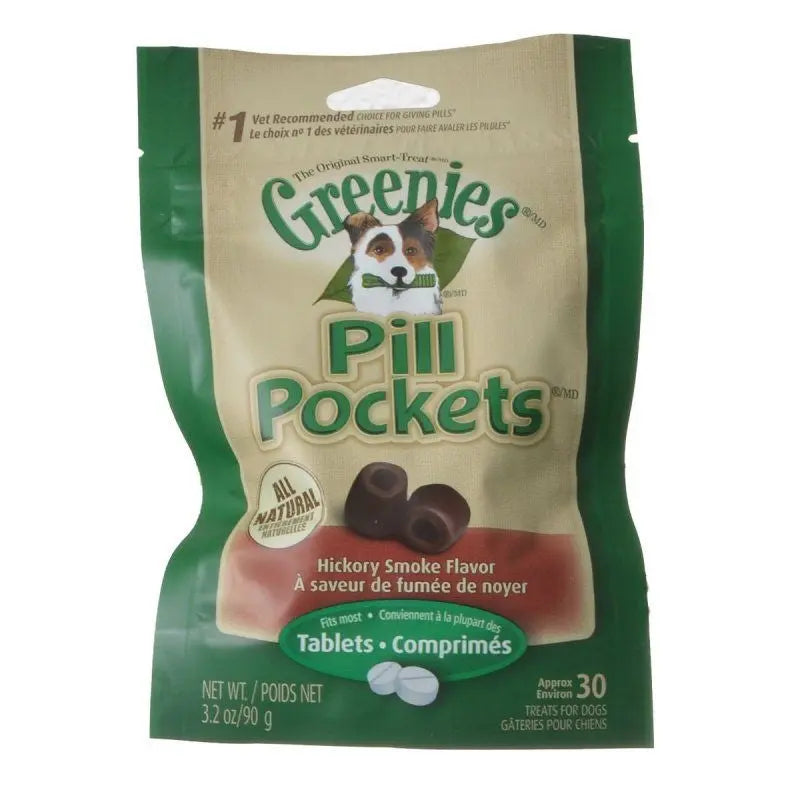 Greenies Pill Pockets Dog Treats Hickory Smoke Flavor - Tablets - 3.2 oz - (Approx. 30 Treats) 