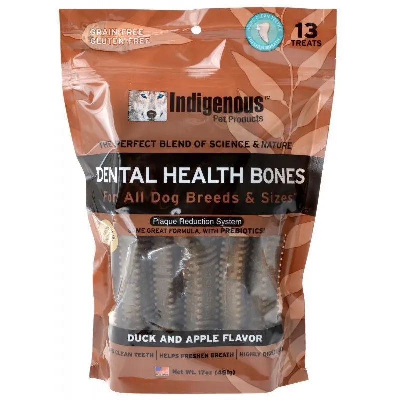 Indigenous Dental Health Bones - Duck & Apple Flavor - 13 Count 