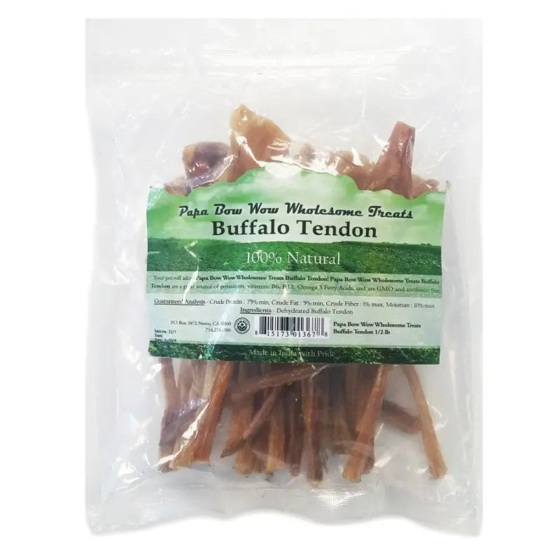 Papa Bow Wow Buffalo Tendon Dog Treats - 0.5 lb 