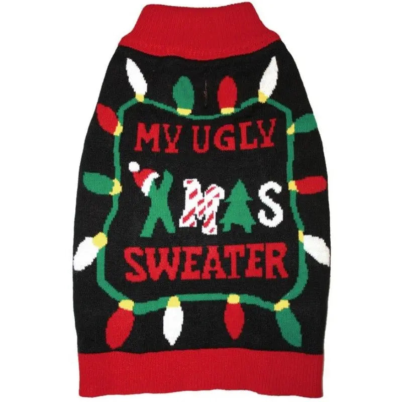 Fashion Pet Black Ugly XMAS Dog Sweater - Small 