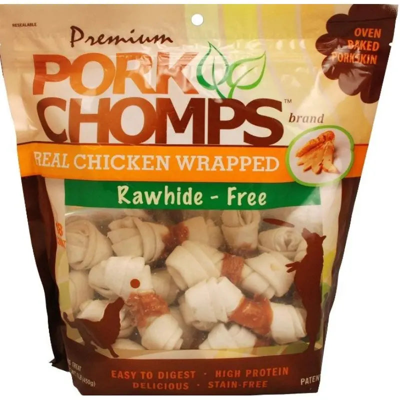 Pork Chomps Premium Real Chicken Wrapped Knotz - Regular - 18 count 