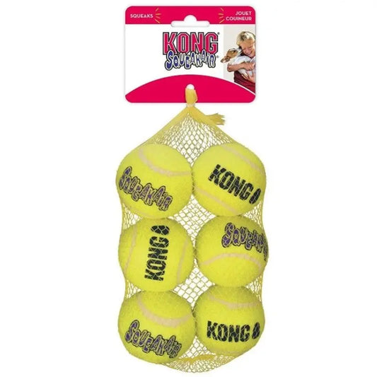 KONG Air KONG Squeakers Tennis Balls - Medium 6 count 