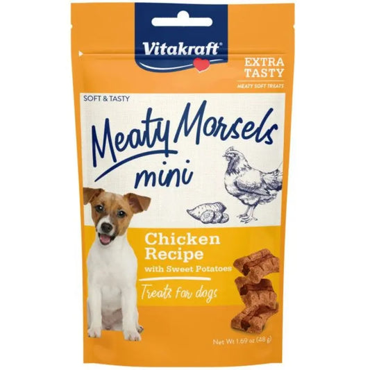 Vitakraft Meaty Morsels Mini Chicken Recipe with Sweet Potato Dog Treat - 1.69 oz 