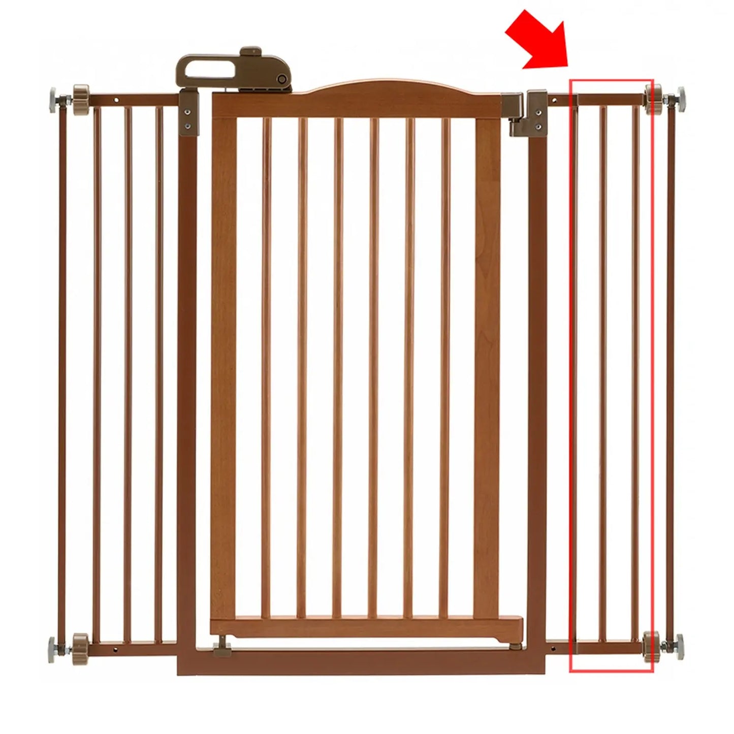 Tall One-Touch Gate II Extension in Brown 