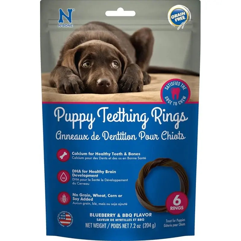 N-Bone Puppy Teething Rings Blueberry Flavor  - 6 count 