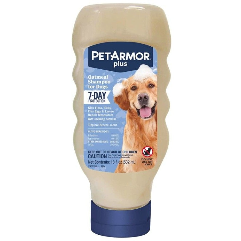 PetArmor Plus Oatmeal Shampoo for Dogs 7-Day Protection - 18 oz