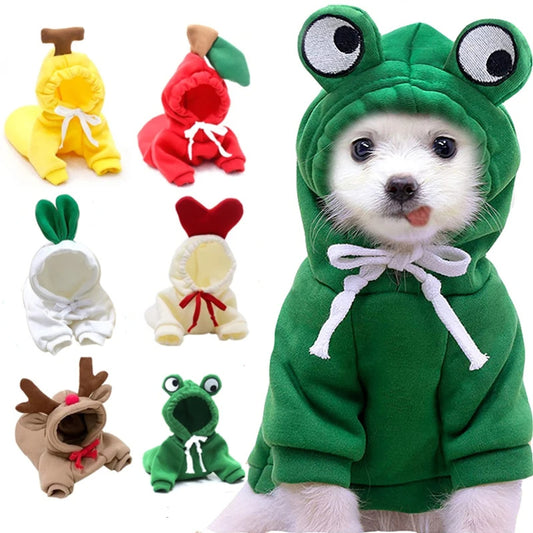 Cute Fruit Hoodies Winter Warm Fleece Pet Clothing 