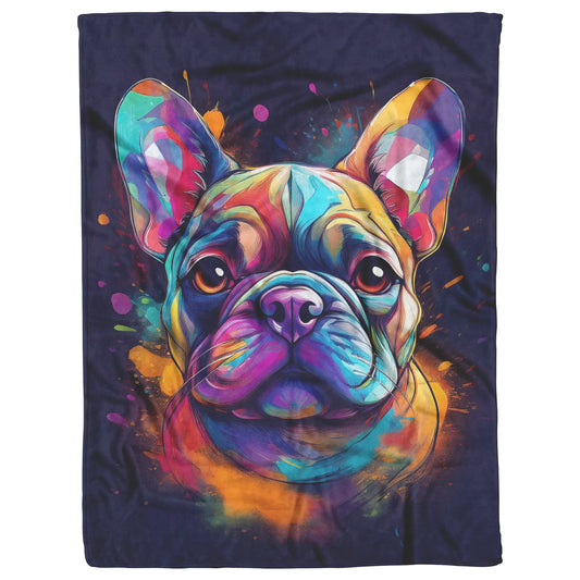 Frenchie Fleece Blanket 