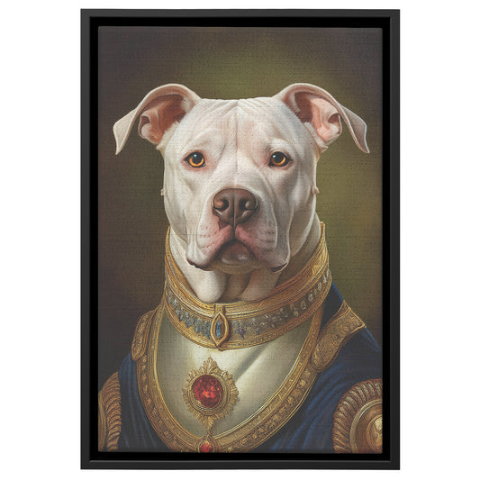 White Pitbull Wall Art 