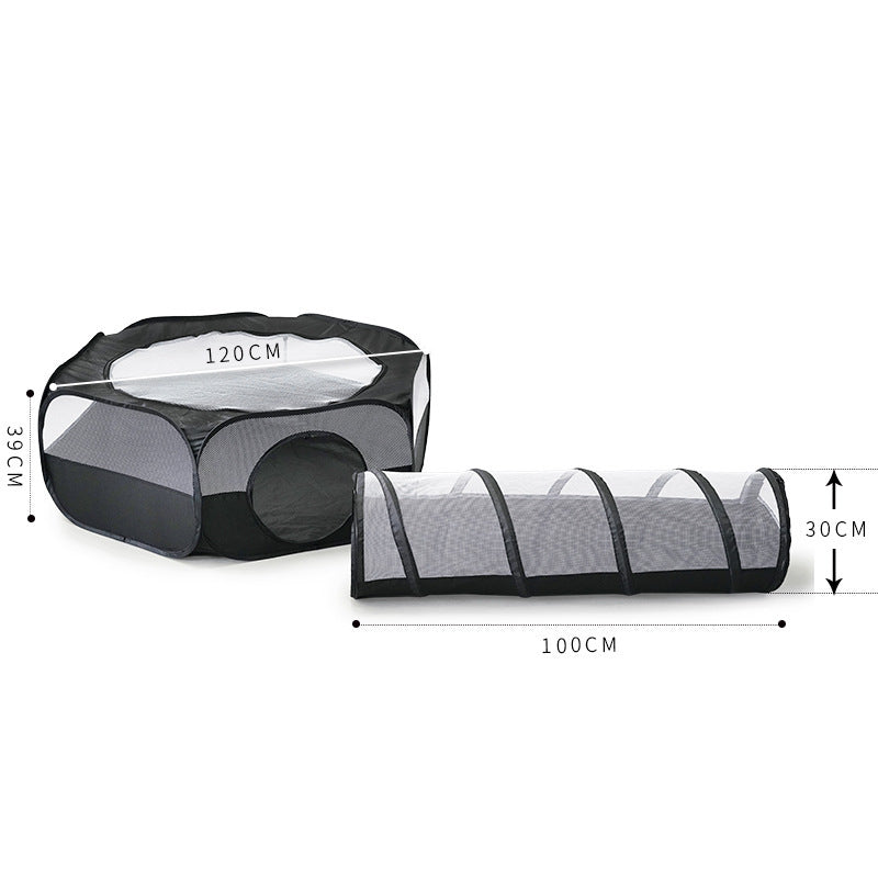 PurrPlay Foldable Cat Tunnel – 2-in-1 Multifunctional Fun & Comfort